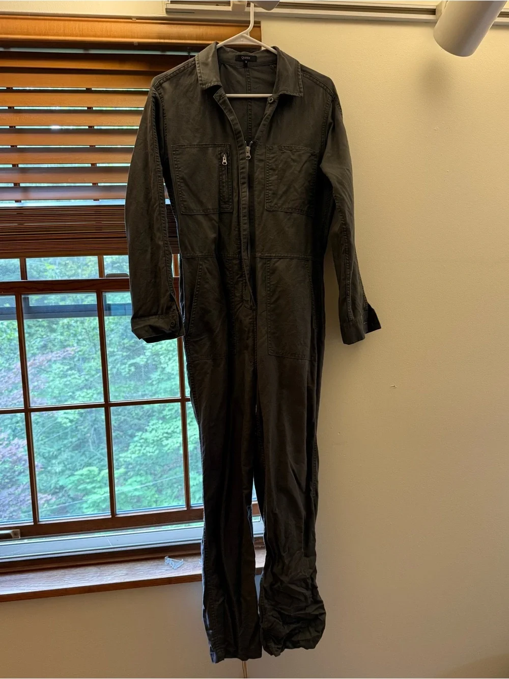 Quince Womens Utility Jumpsuit in Charcoal